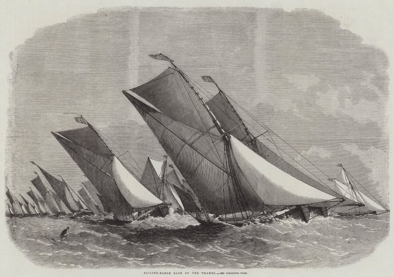 Course de barges à voile sur la Tamise - Edwin Weedon