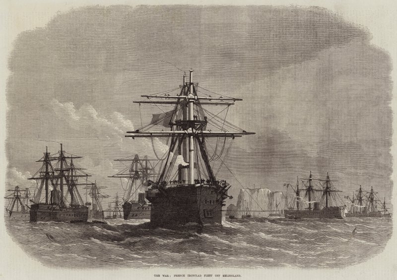 La guerre, flotte cuirassée française au large de Heligoland - Edwin Weedon