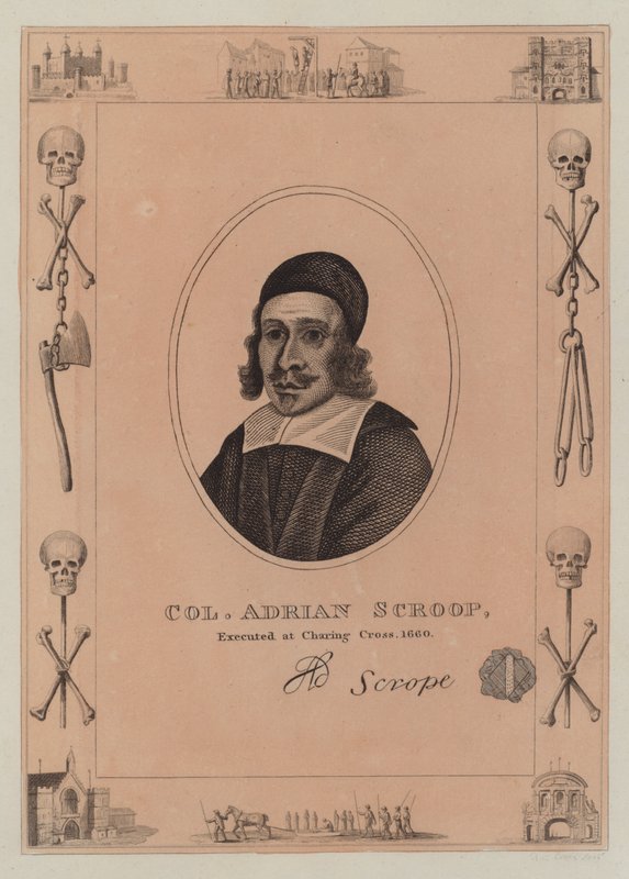 Colonel Adrian Scroop, exécuté à Charing Cross, 1660 - English School