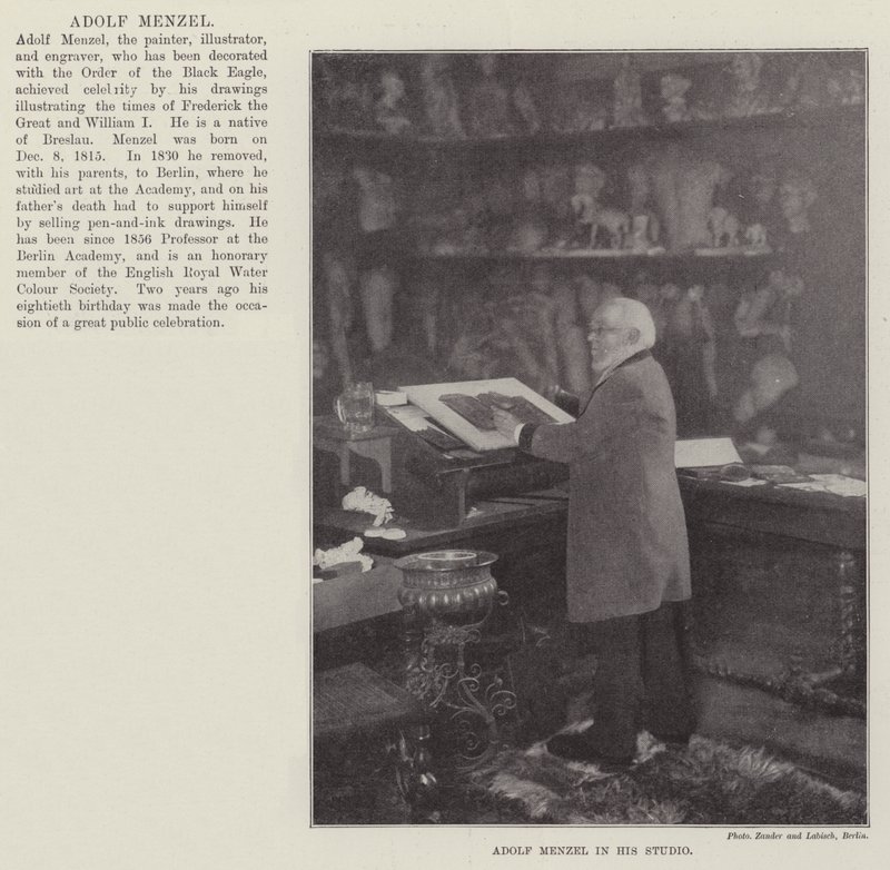 Adolf Menzel dans son atelier - English Photographer