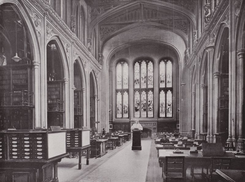 Bibliothèque Guildhall, avec buste de Chaucer - English Photographer