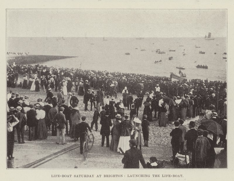 Life-Boat Saturday à Brighton, lancement du canot de sauvetage - English Photographer