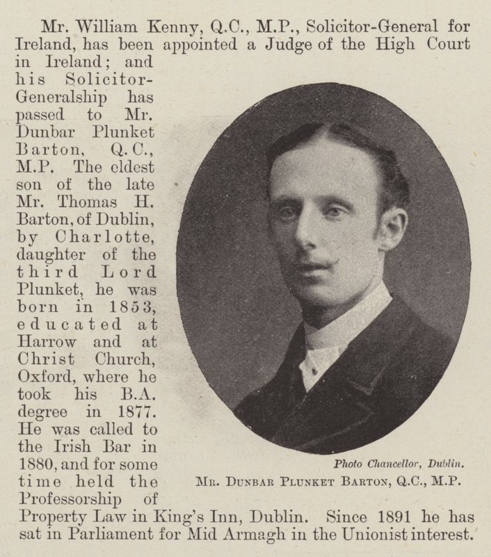 M. Dunbar Plunket Barton, QC, MP - English Photographer