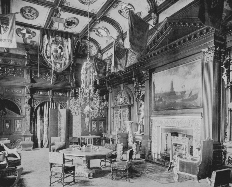 Salle de banquet, Knebworth (photo n/b) - English Photographer