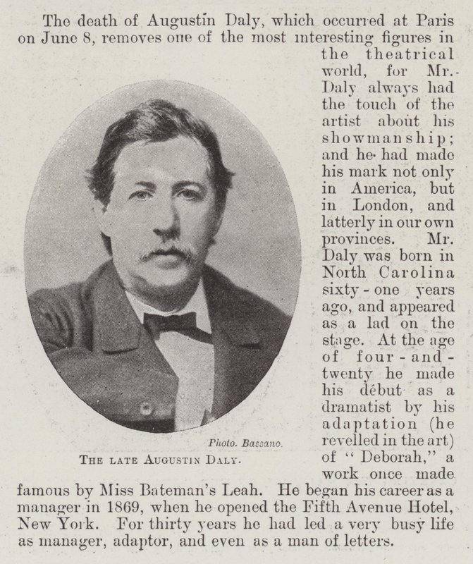 Le défunt Augustin Daly - English Photographer