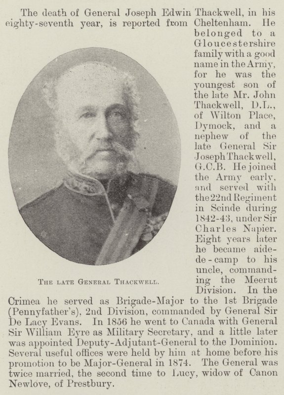 Feu le général Thackwell - English Photographer