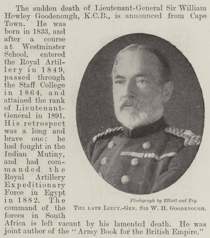 Feu le lieutenant-général Sir W H Goodenough - English Photographer
