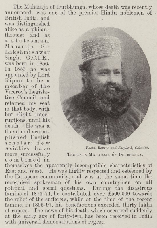 Feu Maharaja de Durbhunga - English Photographer