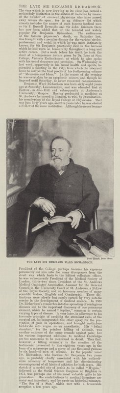 Feu Sir Benjamin Ward Richardson - English Photographer