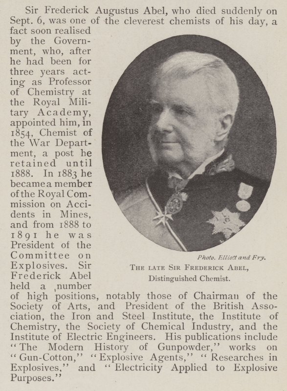 Feu Sir Frederick Abel, chimiste distingué - English Photographer