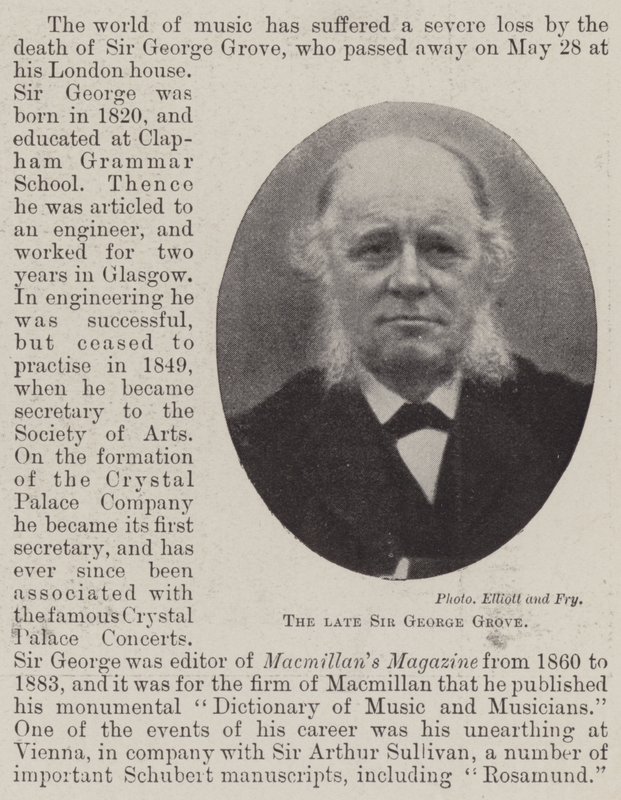 Feu Sir George Grove - English Photographer