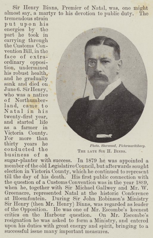Le défunt Sir H Binns - English Photographer