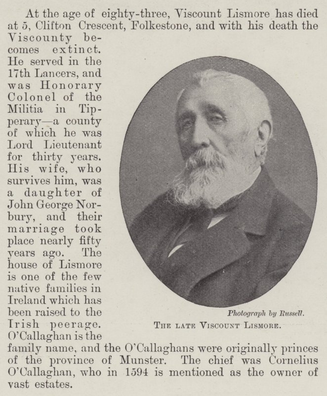Feu le vicomte Lismore - English Photographer