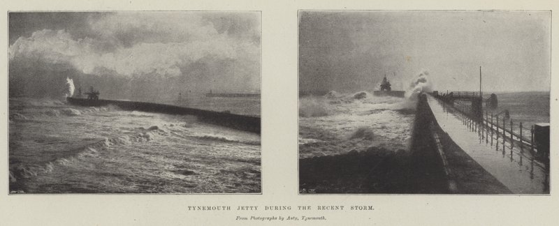 Jetée de Tynemouth pendant la récente tempête - English Photographer