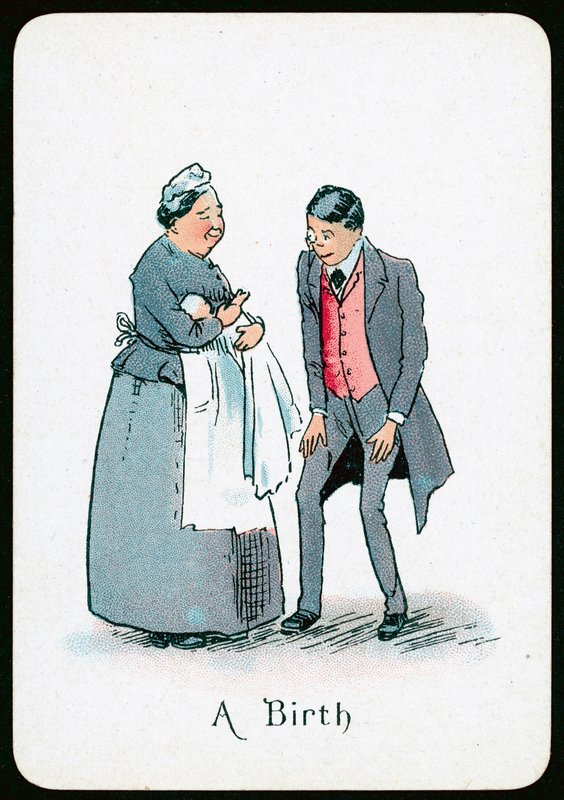 Une naissance (lithographie en couleur) - English School