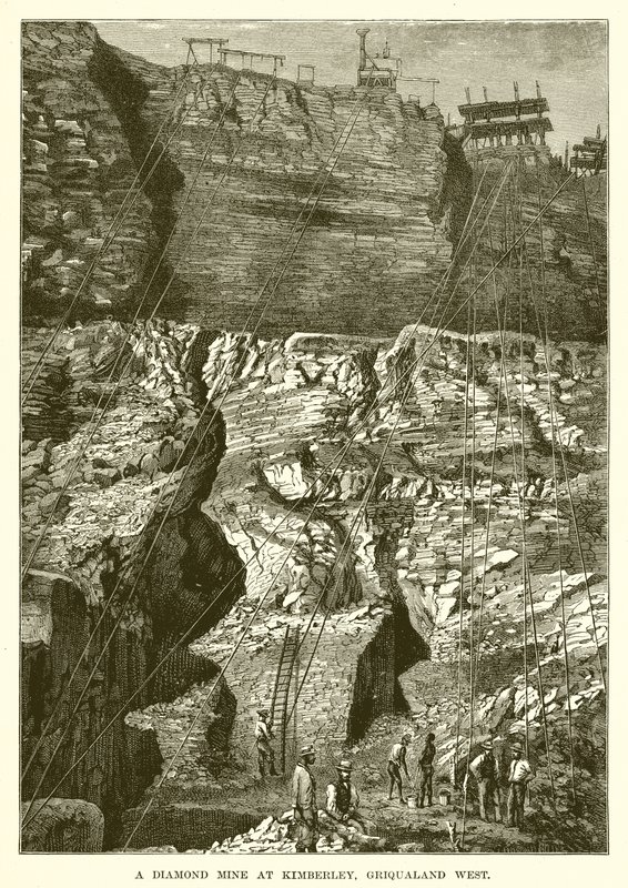 Une mine de diamants à Kimberley, Griqualand Ouest - English School
