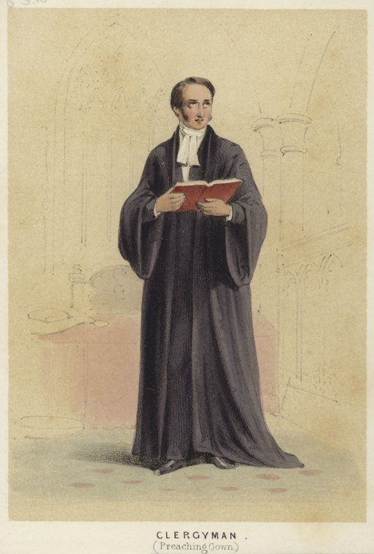 Un clergyman portant une robe de prêche - English School