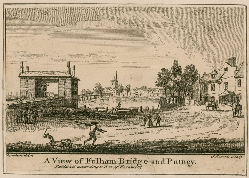 Vue du pont de Fulham et de Putney - English School
