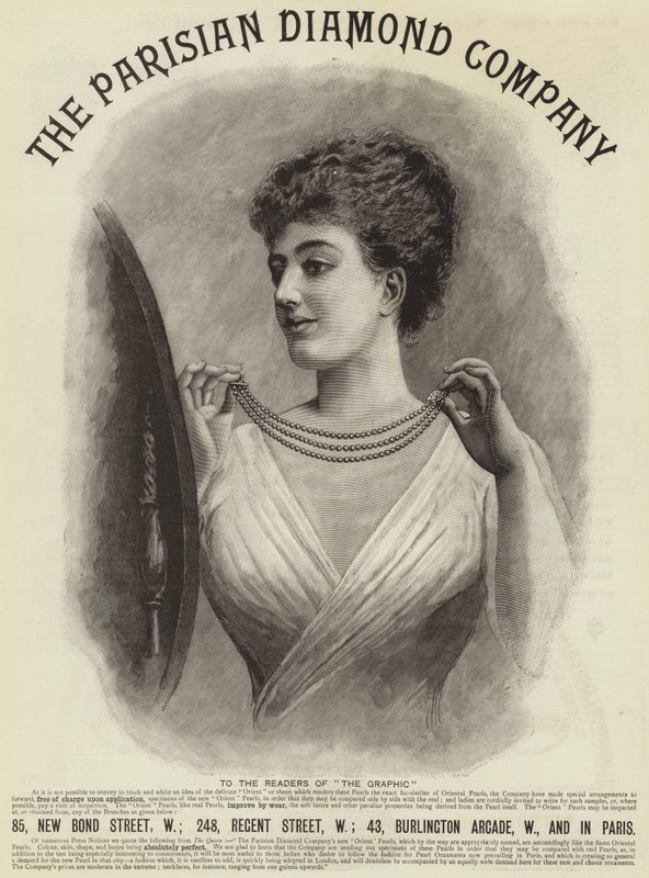 Publicité, La Compagnie Parisienne de Diamants (gravure) - English School