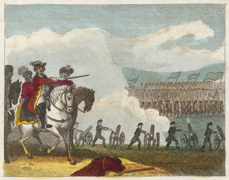 Bataille de Culloden (gravure en couleur) - English School