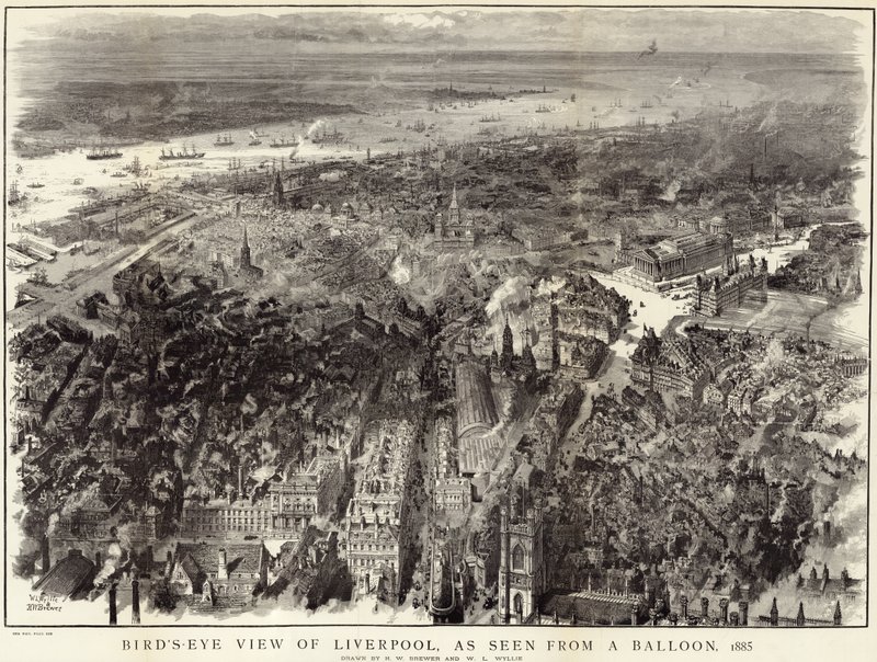 Vue aérienne de Liverpool - English School