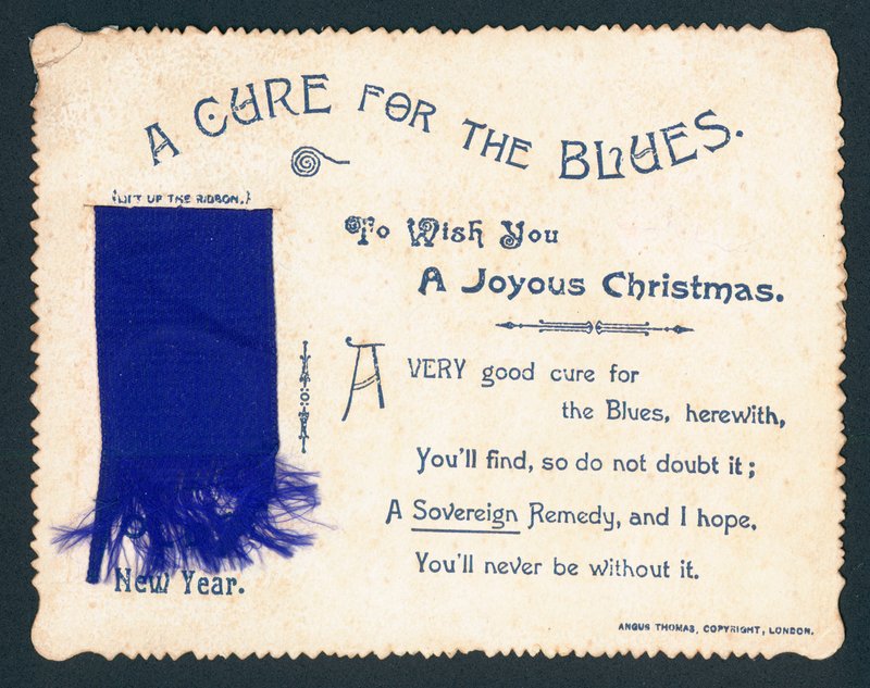Écharpe bleue, carte de Noël - English School
