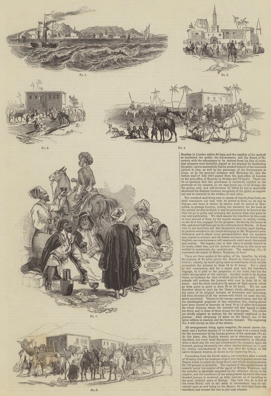 Bombay à Londres en 60 jours (gravure) - English School
