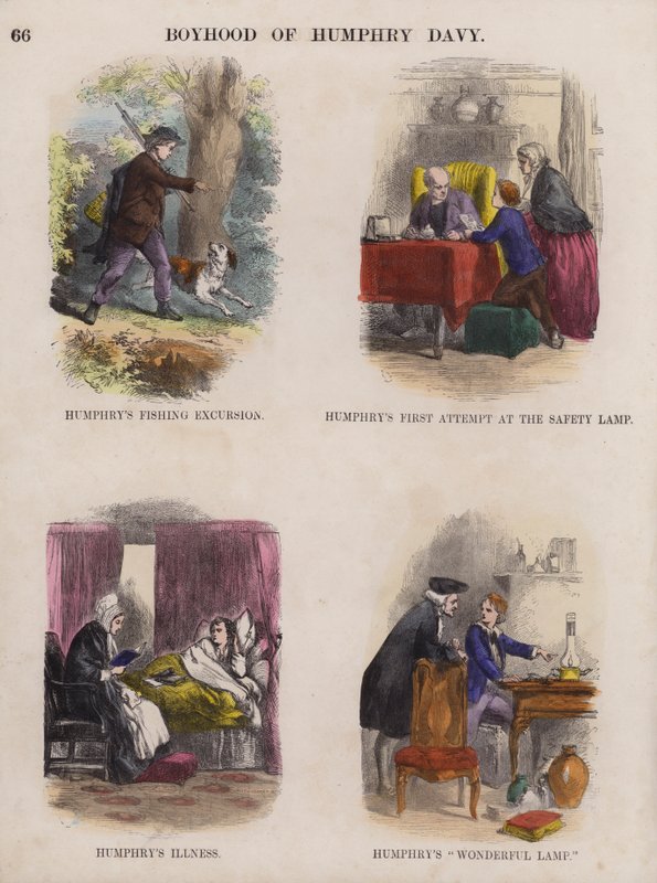 Enfance de Humphry Davy (gravure en couleur) - English School