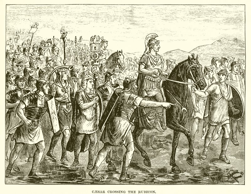 César traversant le Rubicon - English School