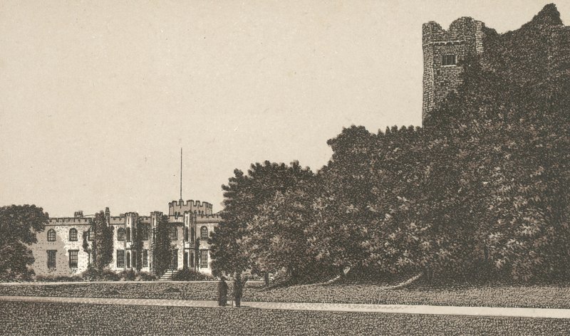 Façade et donjon du château - English School