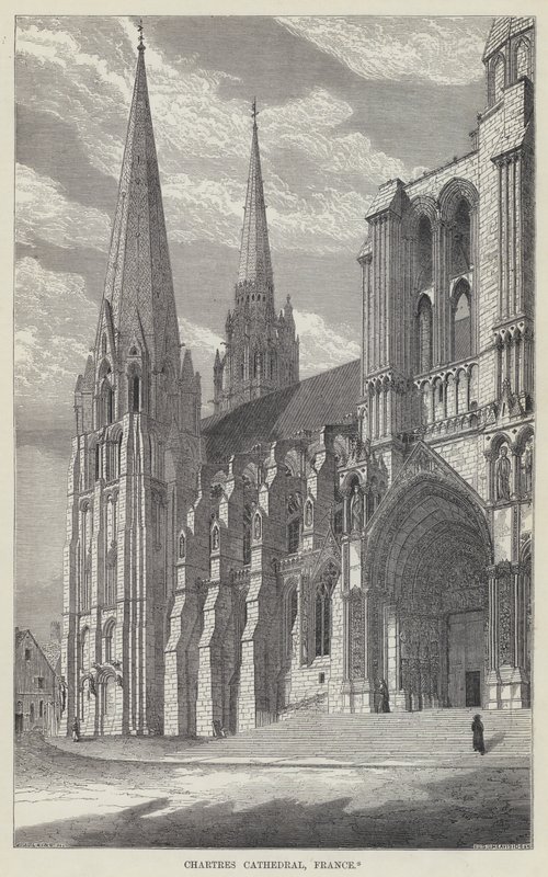 Cathédrale de Chartres, France (gravure) - English School