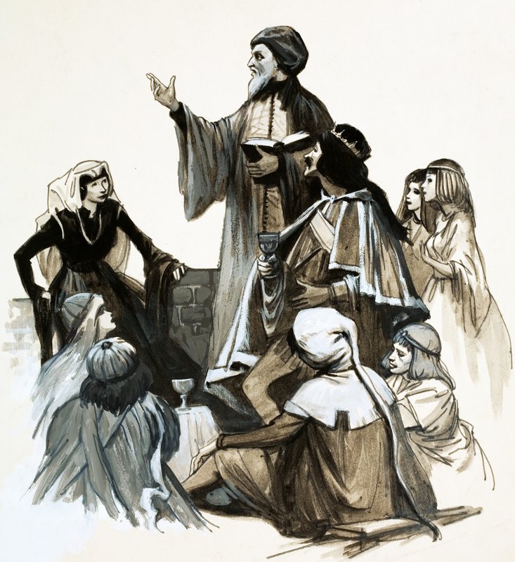 Chaucer récitant sa poésie - English School