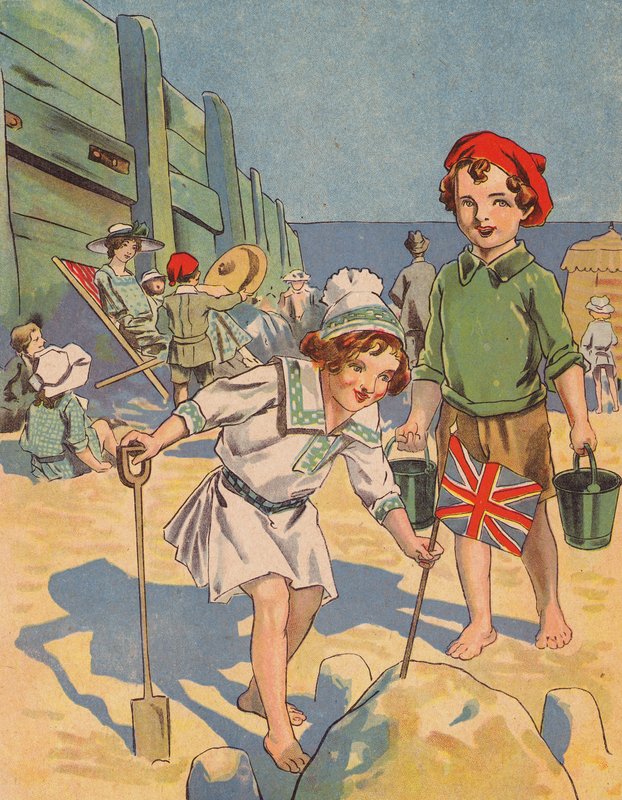 Enfants construisant un château de sable - English School