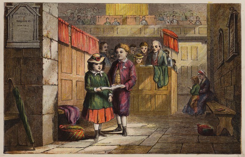 Enfants dans une église - English School
