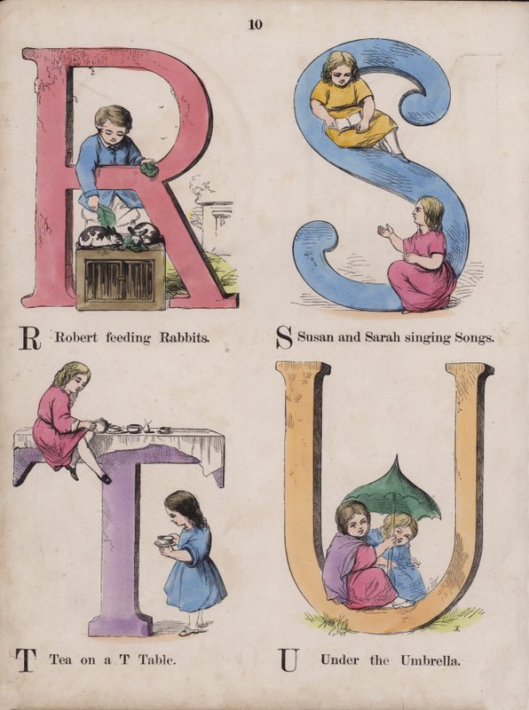 Alphabet des enfants (gravure en couleur) - English School