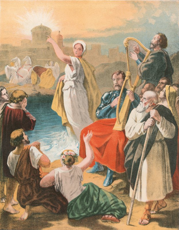 Christiana traversant la rivière - English School