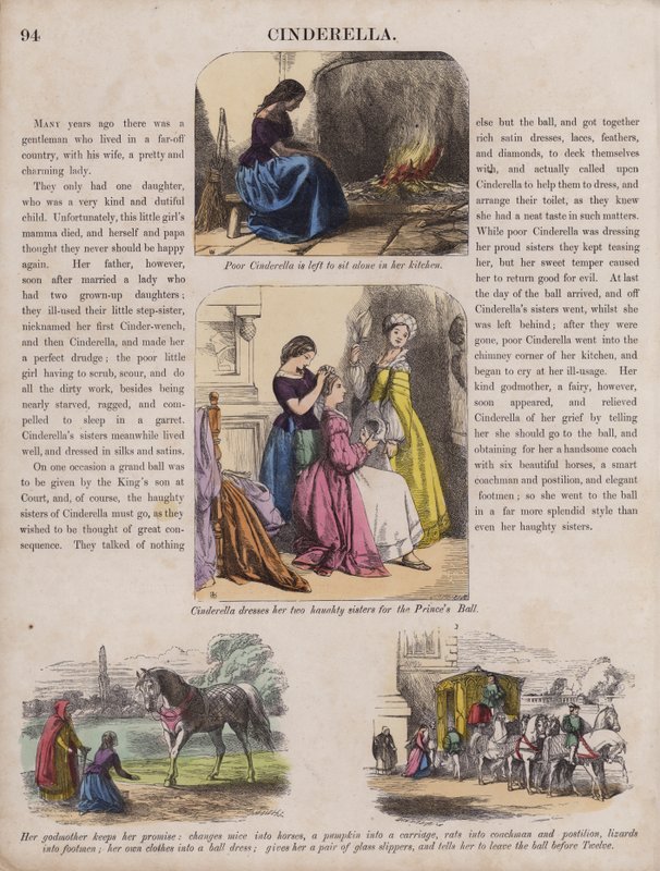 Cendrillon (gravure en couleur) - English School