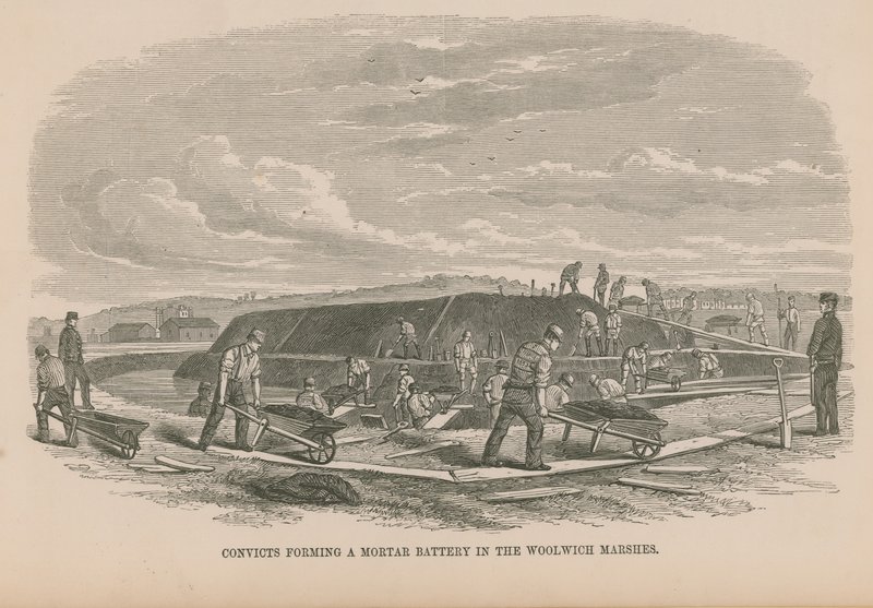 Condamnés formant la batterie de mortier - English School