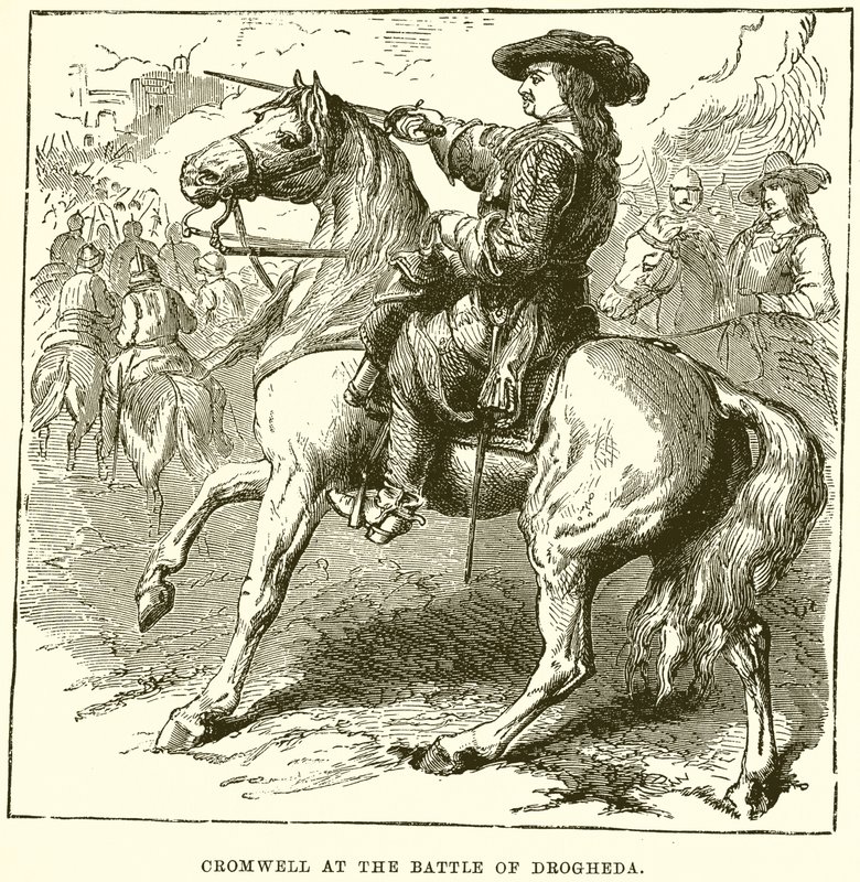 Cromwell à la bataille de Drogheda - English School