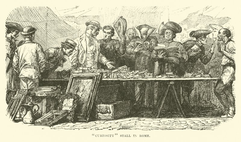 Étal de curiosités à Rome - English School