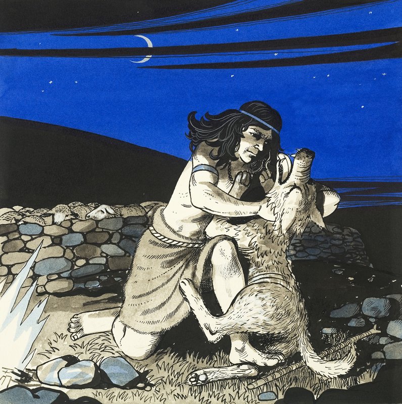 David tuant un loup - English School