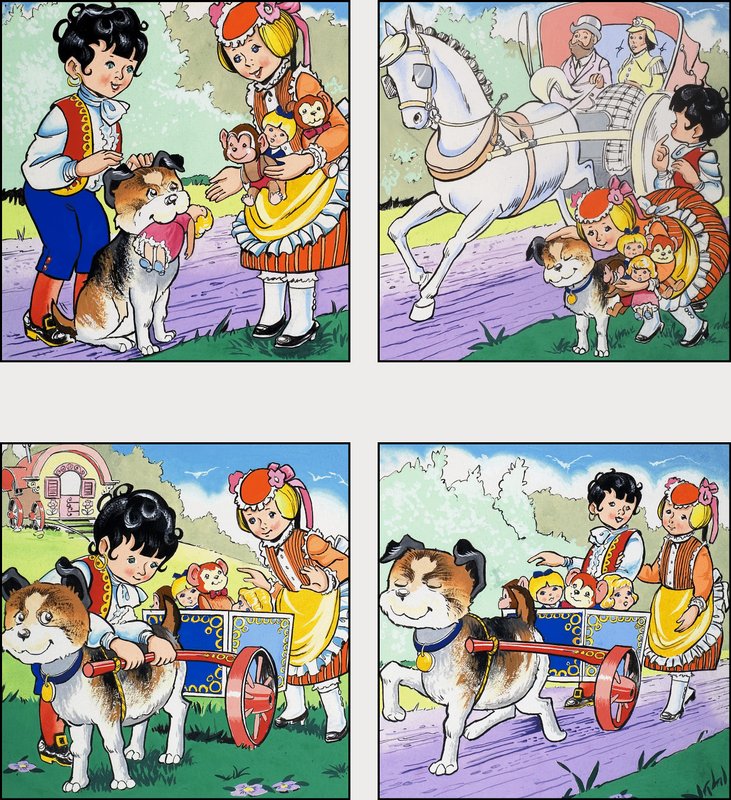 Chien et charrette - English School