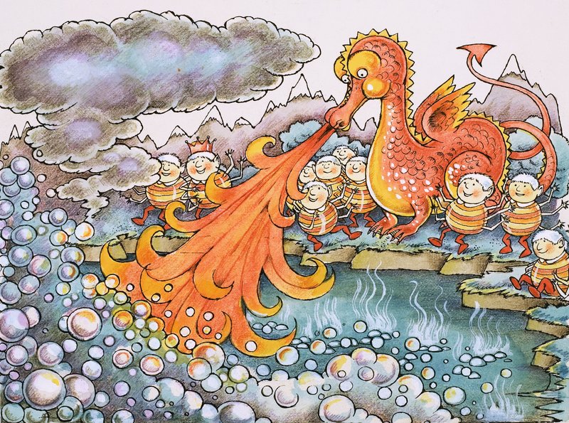 Dragon crachant du feu - English School
