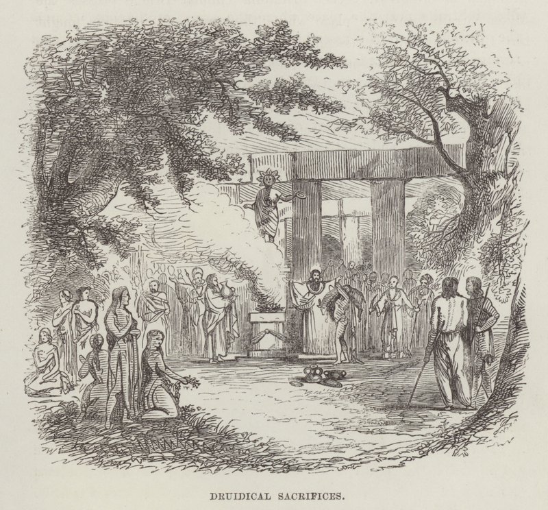 Sacrifices druidiques (gravure) - English School
