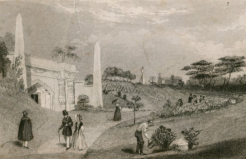 Entrée des Catacombes, cimetière de Highgate, Londres - English School