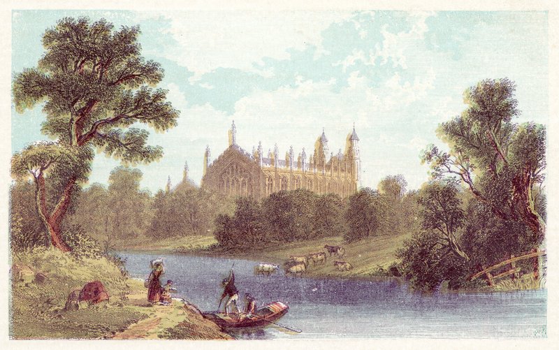 Eton College (lithographie en couleur) - English School