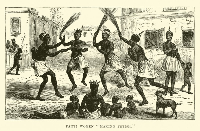 Femmes Fanti fabriquant des fétiches - English School