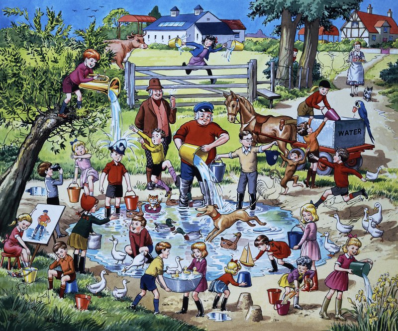 Scène agricole (avec animaux cachés) - English School