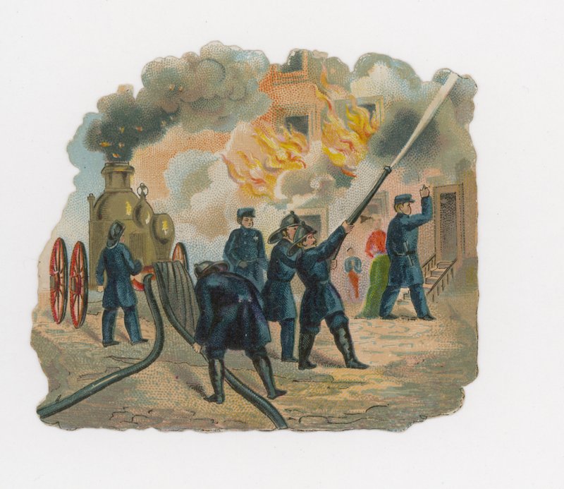 Protection contre le feu (chromolitho) - English School