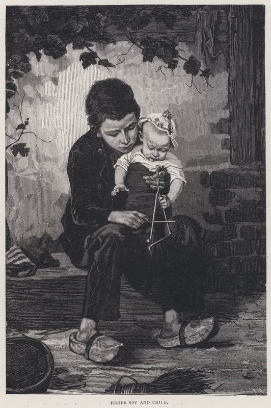 Garçon pêcheur et enfant - English School